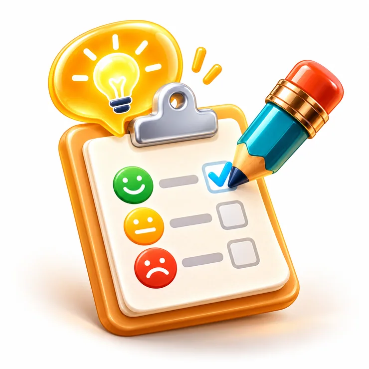 A polished checklist and pencil representing thoughtful feedback.